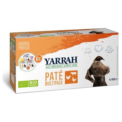 Yarrah Organic Hond Multipack Pate Kalkoen / Kip / Rund