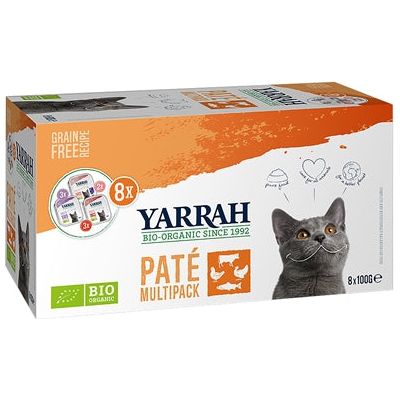 Yarrah Organic Multipack Pate Zalm / Rund / Kalkoen / Kip Grainfree