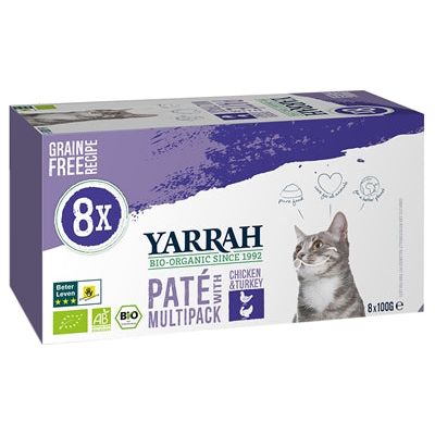 Yarrah Cat Multipack Pate Chicken / Turkey Grainfree