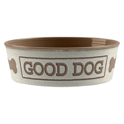 Tarhong Voerbak Good Dog Melamine Wit Taupe