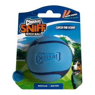 Chuckit Sniff Fetch Bal Bacon Geur Blauw