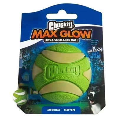 Chuckit Max Glow Ultra Squeekerbal Groen