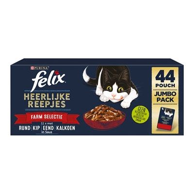 Felix Heerlijke Reepjes Farm Selectie Rund / Kip / Eend / Kalkoen