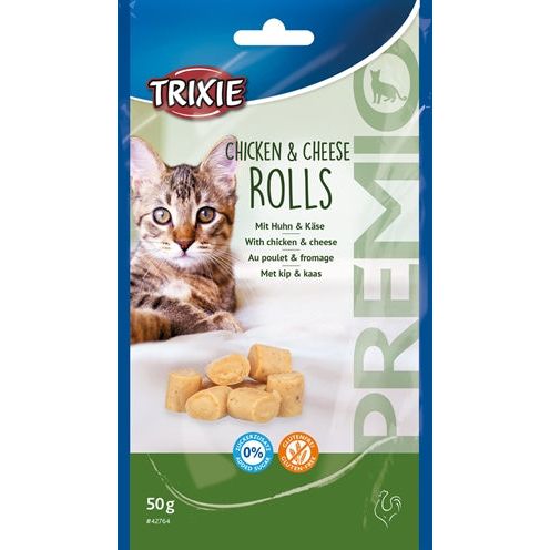 Trixie Premio Kip & Kaas Rolletjes Voor Katten Glutenvrij