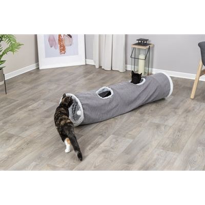 Trixie Katten Speeltunnel Harvey Velours / Pluche Grijs