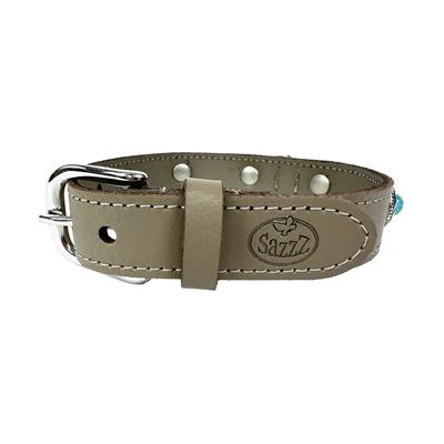 Sazzz Halsband Hond Adventure Stone Classic Leer Taupe