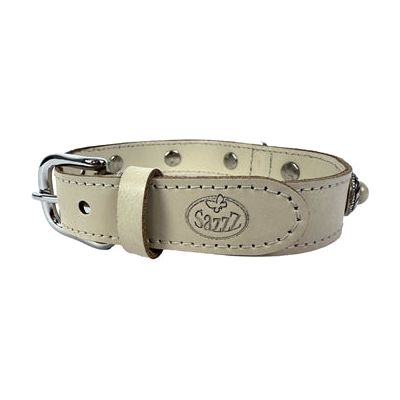 Sazzz Halsband Hond Adventure Stone Classic Leer Creme