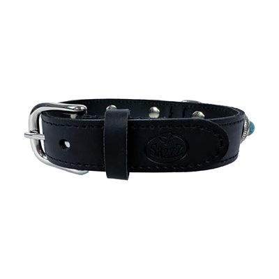 Sazzz Halsband Hond Adventure Stone Classic Leer Zwart