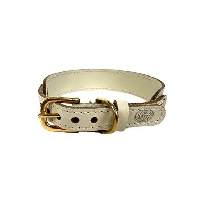 Sazzz Halsband Hond Sweetie Classic Leer Creme