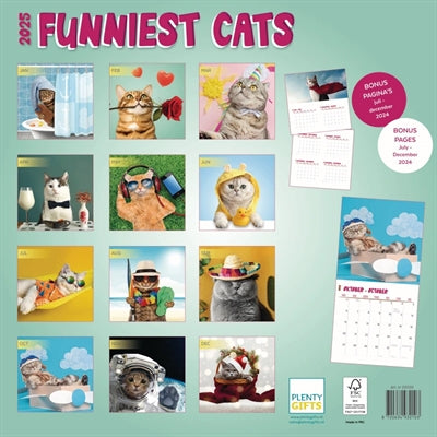 Merkloos Kalender Funniest Cats 2025