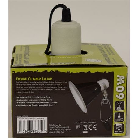 Komodo Black Dome Clamp Lamp Fixture